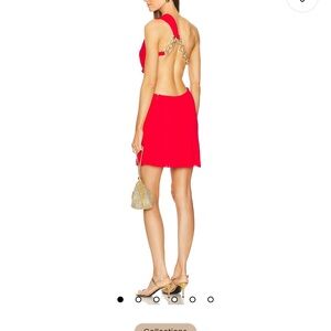 Cult Gaia Vibrant Red Chain Backless Dress